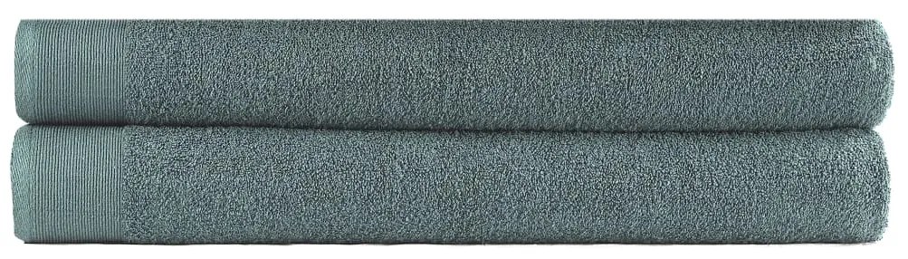 vidaXL Conjunto toalhas sauna 2 pcs algodão 450 g. 80x200 cm verde