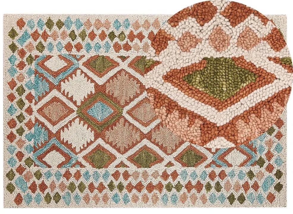 Tapete de lã multicolor 140 x 200 cm ERMENEK Beliani