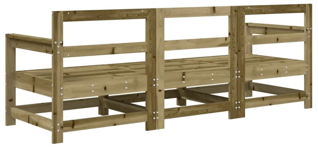 3 pcs conjunto lounge de jardim madeira de pinho impregnada