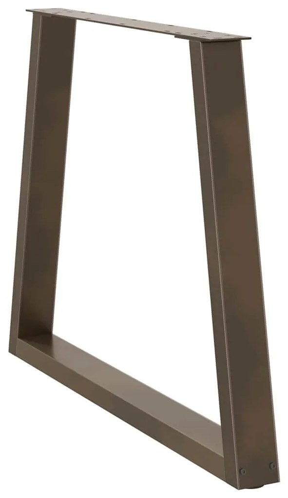 Pés para mesa de jantar em formato de V, 2 peças, aço natural, 80x(72-