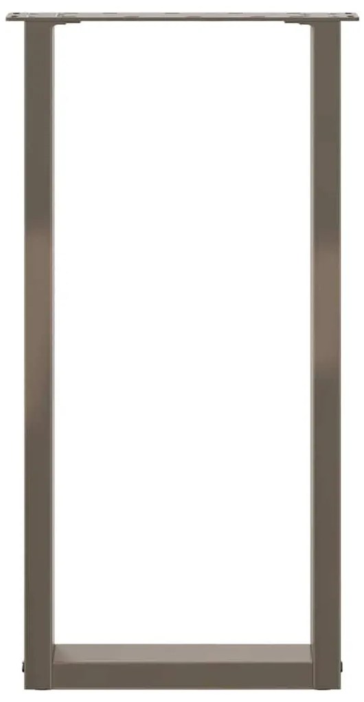 Pés de mesa de console em forma de U, 2 peças, aço natural, 38 x (72-7