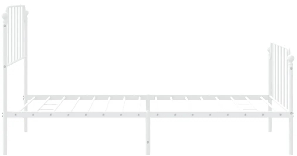 Estrutura de cama com cabeceira e pés 107x203 cm metal branco