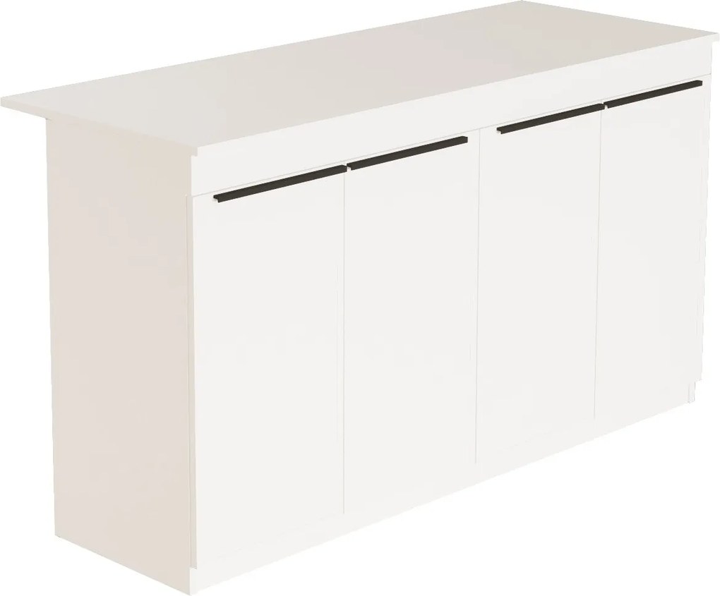 Ilha de Cozinha "Orren" - 160x90x60 cm - Branco - Design Moderno