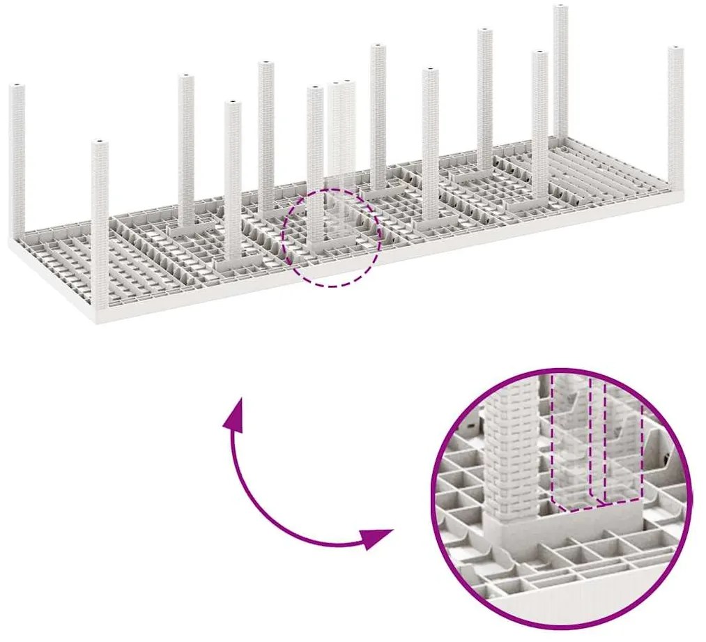 Conjunto de Jantar para Jardim 13 pcs Branco e Cinza Claro