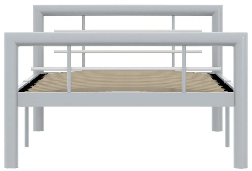 Estrutura de cama 90x200 cm metal cinzento e branco