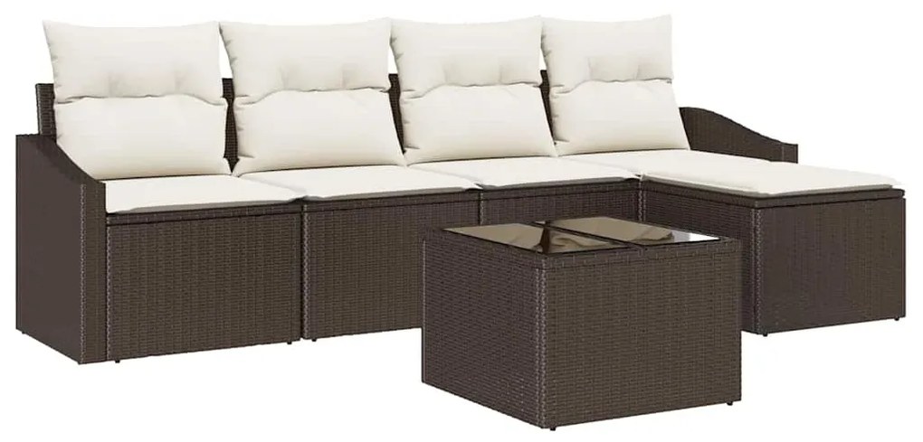 Conjunto de Jantar pra Jardim com Almofadas de Rattan Poliéster Cinza