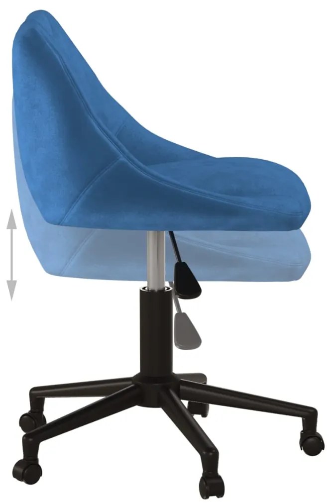 Cadeira de jantar giratória veludo azul