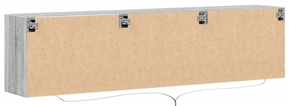 Móvel de parede p/ TV c/ luzes LED 180x31x45 cm cinzento sonoma
