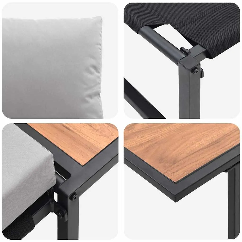 Conjunto de Jantar de Jardim de 2 Peças Cadeira Individual com Almofad