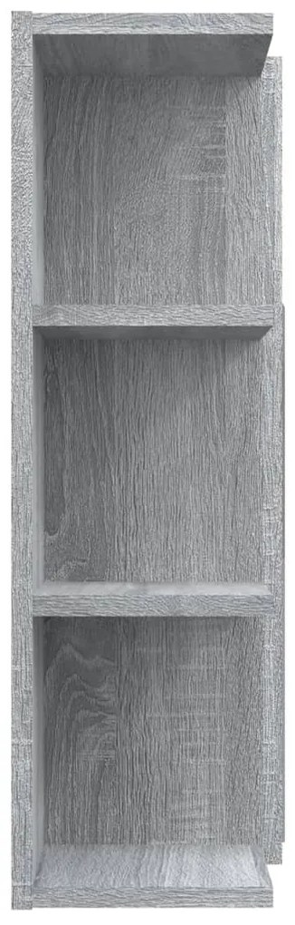 Armário espelhado casa de banho 80x20,5x64 cm madeira cinza