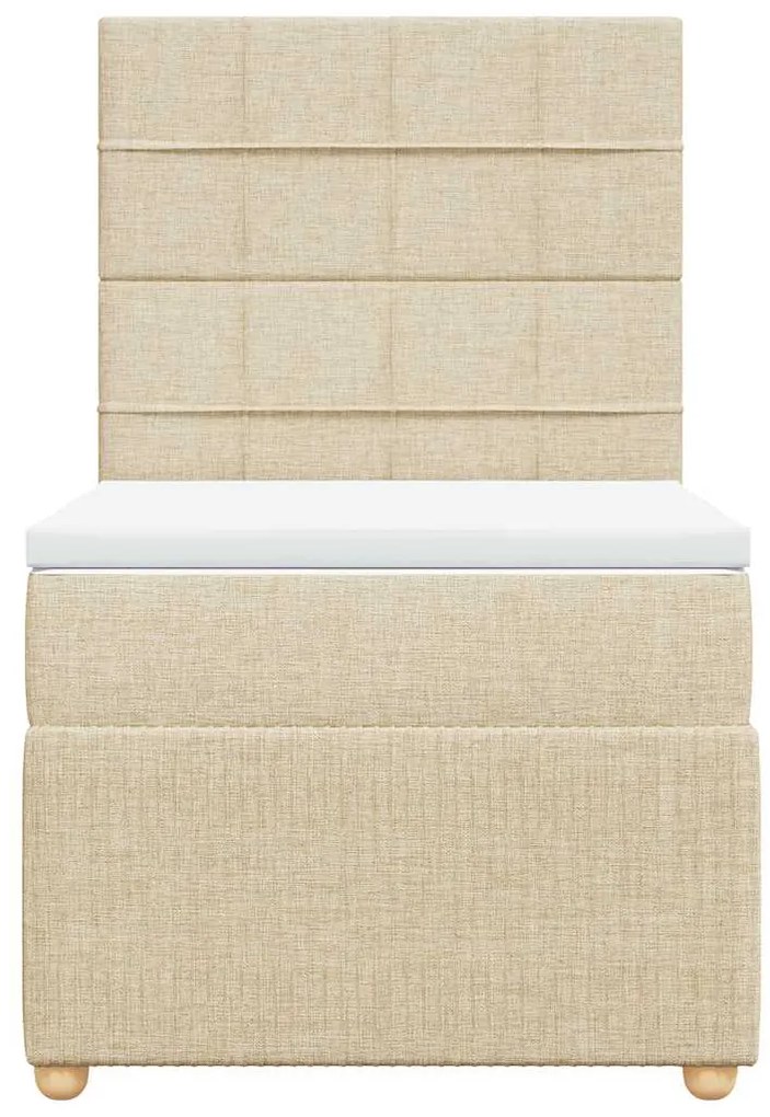 Cama com molas/colchão 90x190 cm tecido cor creme