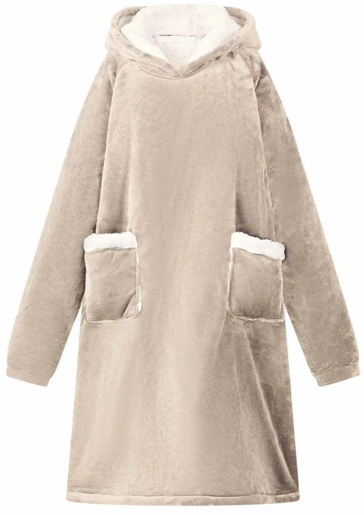 vidaXL Sweatshirt manta Bege M Fleece e Flanela