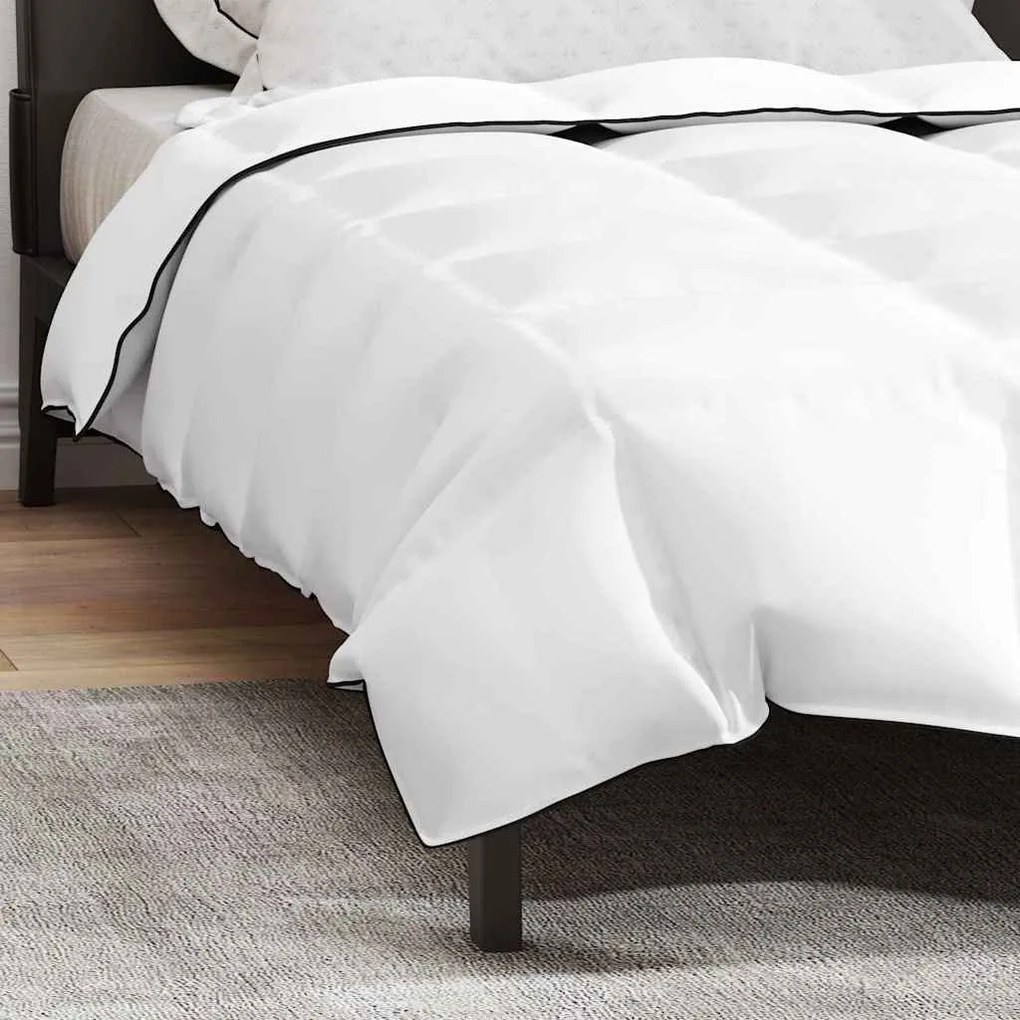 Edredom de Inverno Branco 140 x 220 cm Poliéster pêssego 105gsm