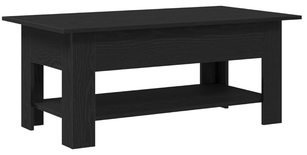 Mesa de café vidaXL em preto e carvalho com dimensões de 102x55x42 cm