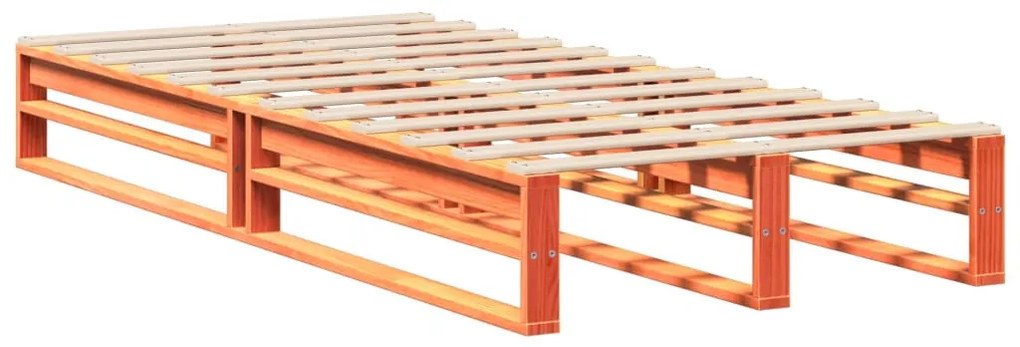 Cama sem colchão 100x200 cm pinho maciço castanho-mel