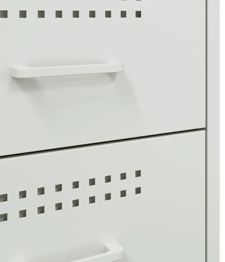 Mesa de cabeceira 36x39x50,5 cm aço branco