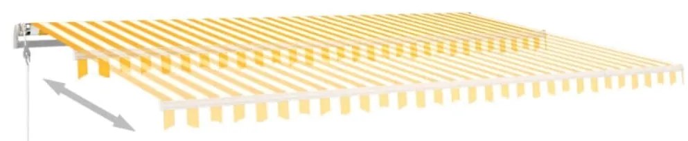 Toldo retrátil manual com luzes LED 5x3 m amarelo e branco