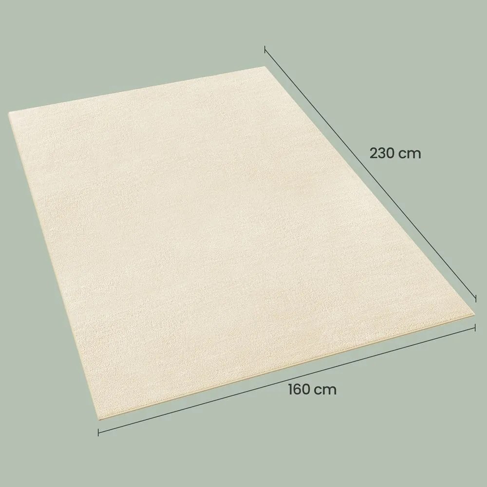 Tapete retangular de sala de estar 160 x 230 cm Bege