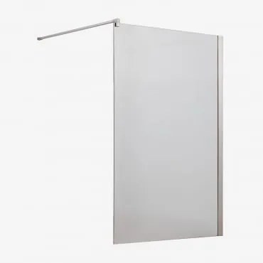 Mampara De Duche Fixa Com Vidro Temperado De 8 Mm E Alumínio Bristol Transparente & 120 X 195 Cm & Cinzento Escovado - Sklum