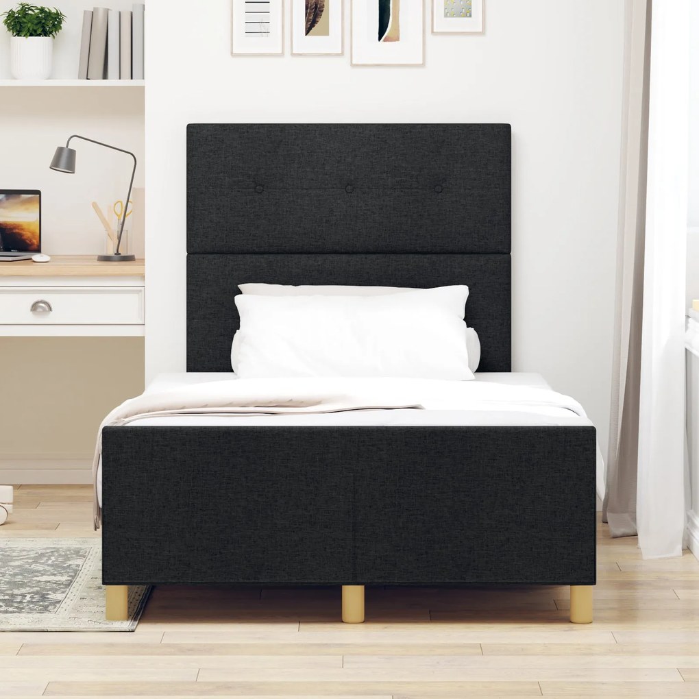 Cama vidaXL Preta 120x200 cm em Tecido