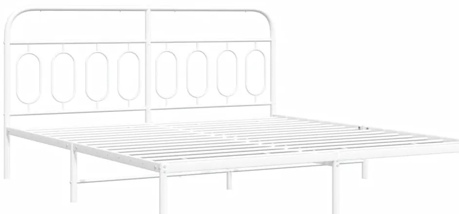 Estrutura de cama com cabeceira 193x203 cm metal branco