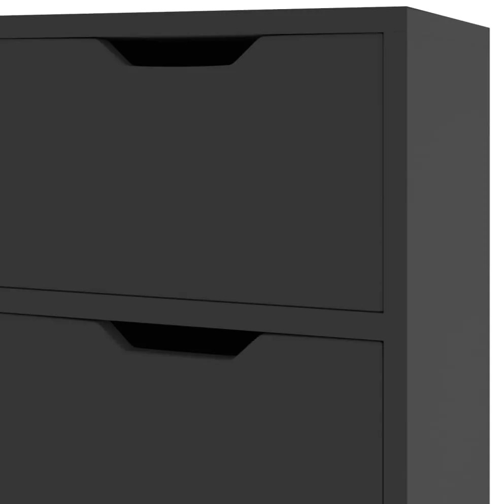 Aparador 90x30x72 cm derivados de madeira preto brilhante