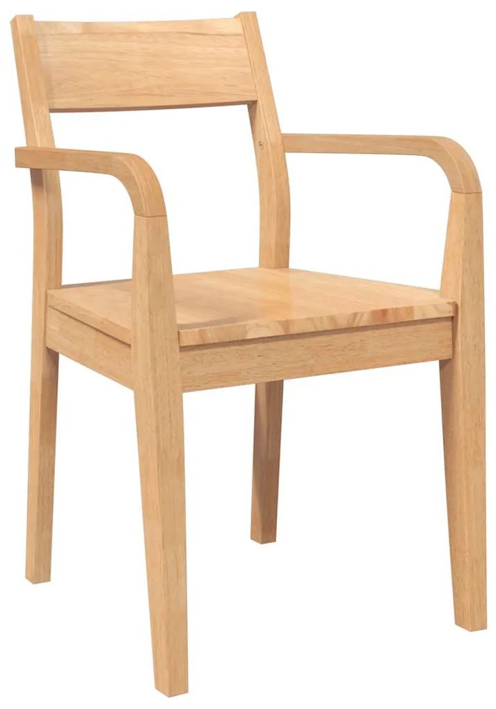 Cadeiras de jantar 2 pcs madeira seringueira maciça natural