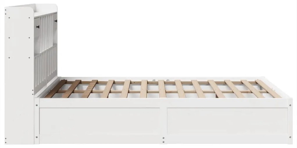 Cama sem colchão 140x190 cm madeira de pinho maciça branco