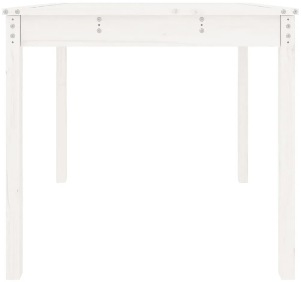 Mesa de jardim 82,5x82,5x76 cm madeira de pinho maciça branco