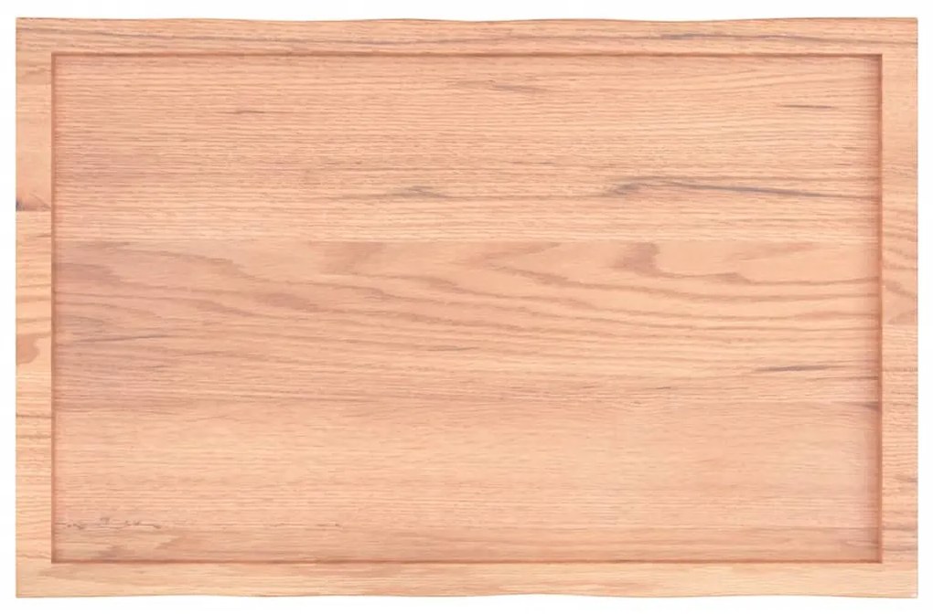 Tampo de mesa com bordas vivas carvalho tratado castanho-claro