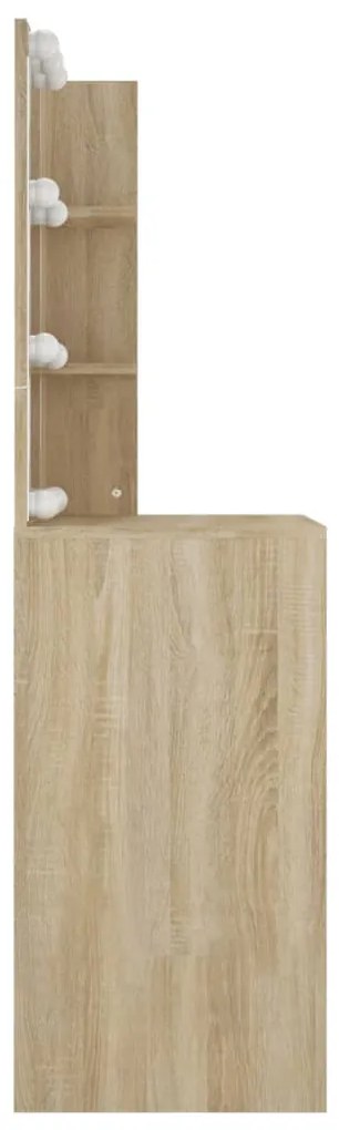 Toucador com LEDs 60x40x140 cm carvalho sonoma