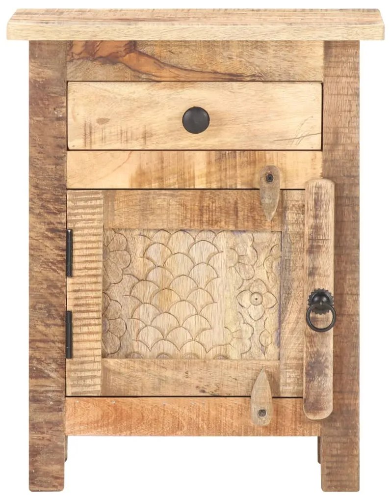 Mesa de cabeceira 40x30x50 cm madeira de mangueira áspera