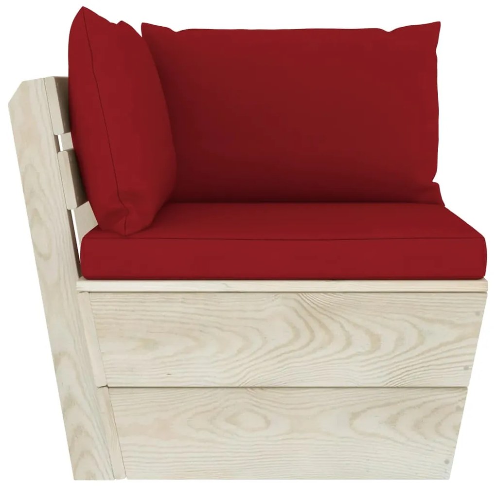 9 pcs conjunto lounge de paletes + almofadões madeira de abeto