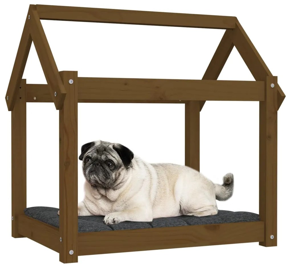 Cama para cães 71x55x70 cm pinho maciço castanho mel