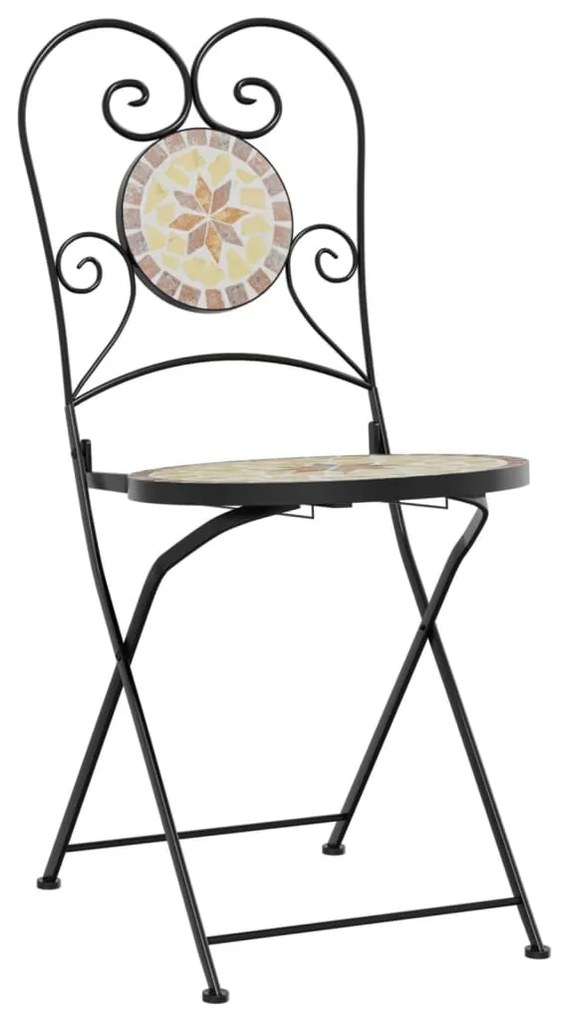 Cadeiras de bistrô dobráveis 2 pcs cerâmica terracotta e branco