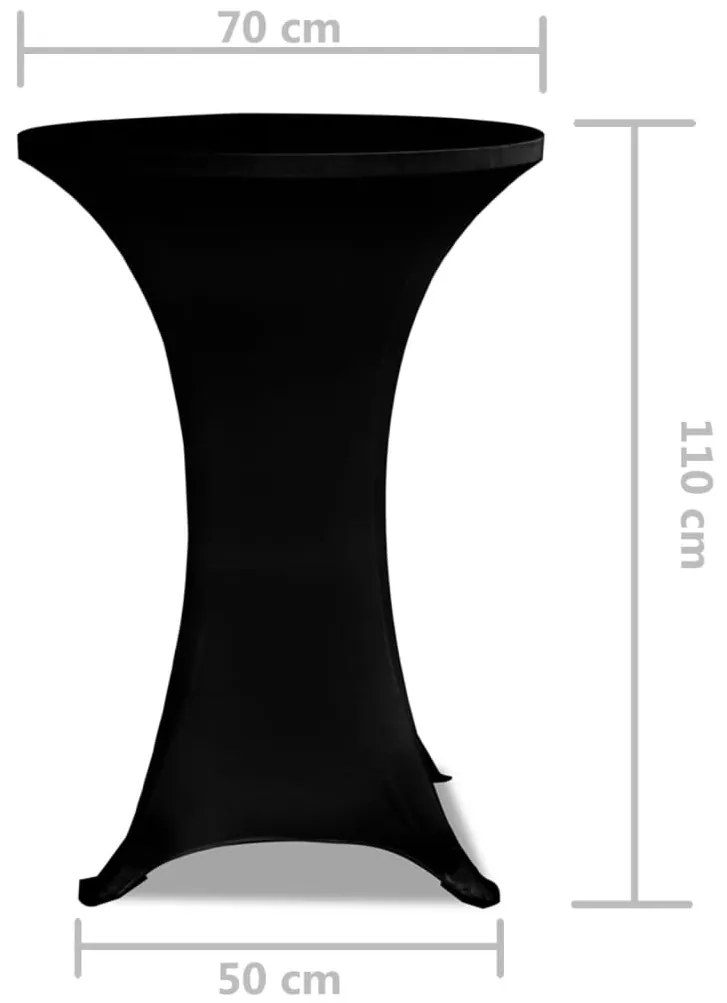 Toalha de Mesa elástica Ø70, Preta / 2 peças