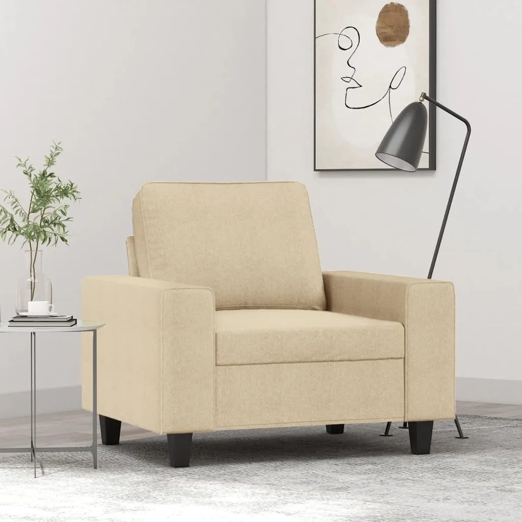 Poltrona 60 cm tecido cor creme