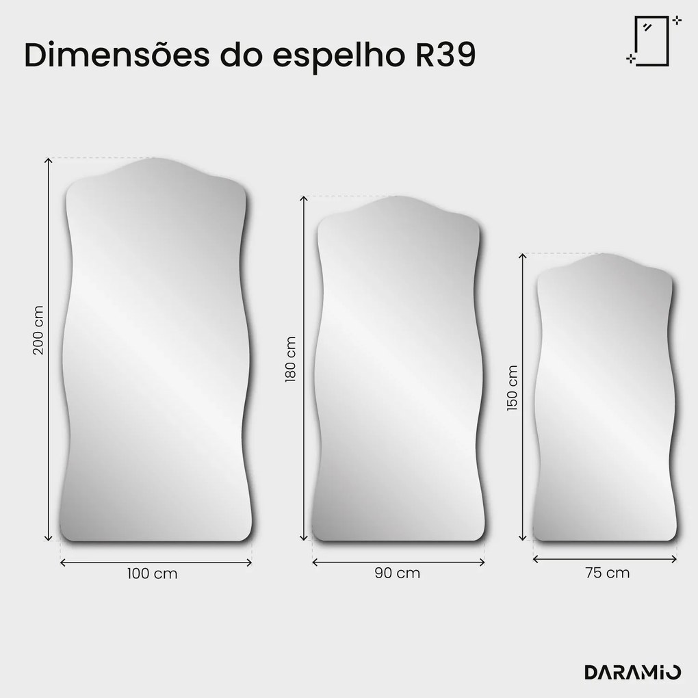 Espelho de aspeto antigo com pátina Pure R39