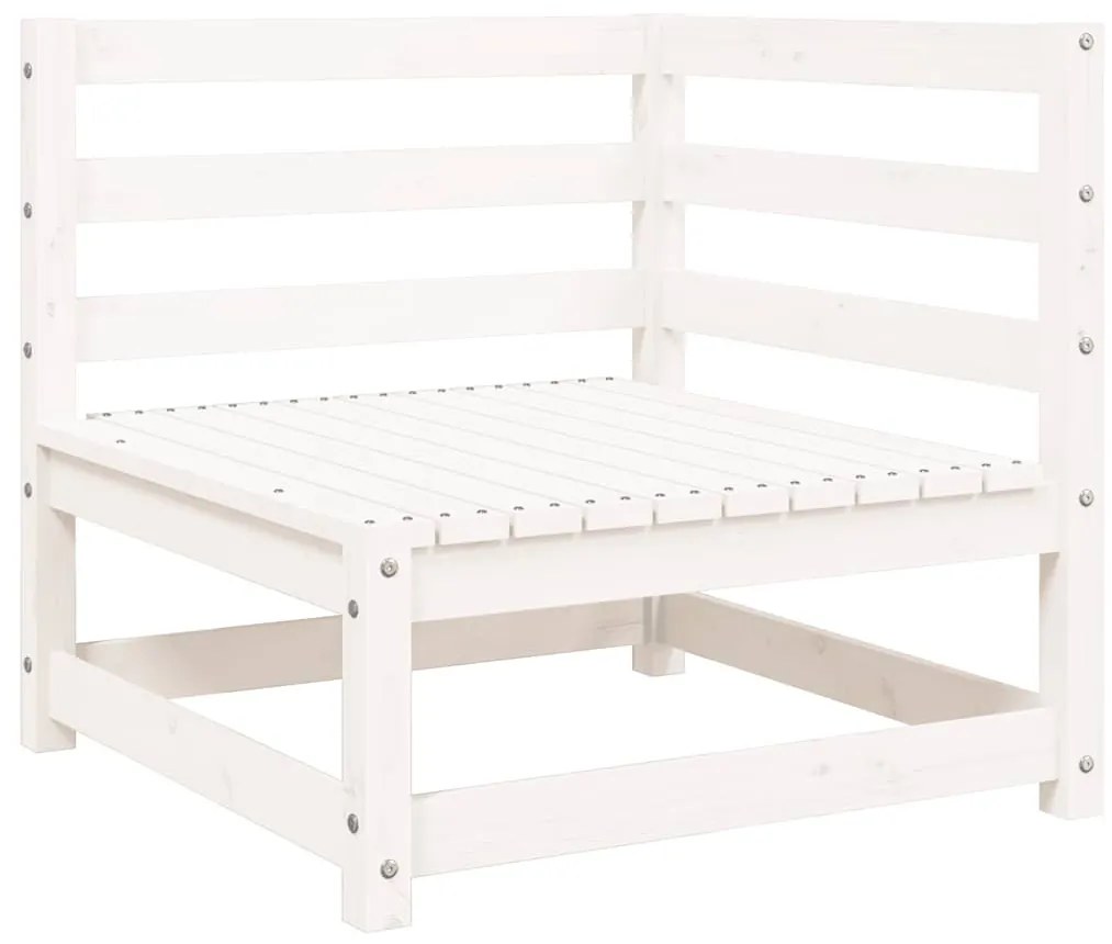 Sofá de 3 lugares para jardim pinho maciço branco