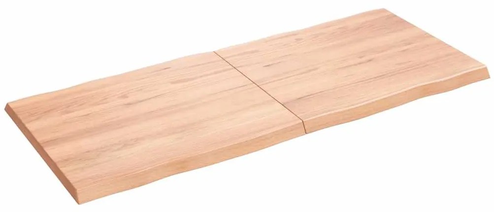 Tampo de mesa com bordas vivas carvalho tratado castanho-claro