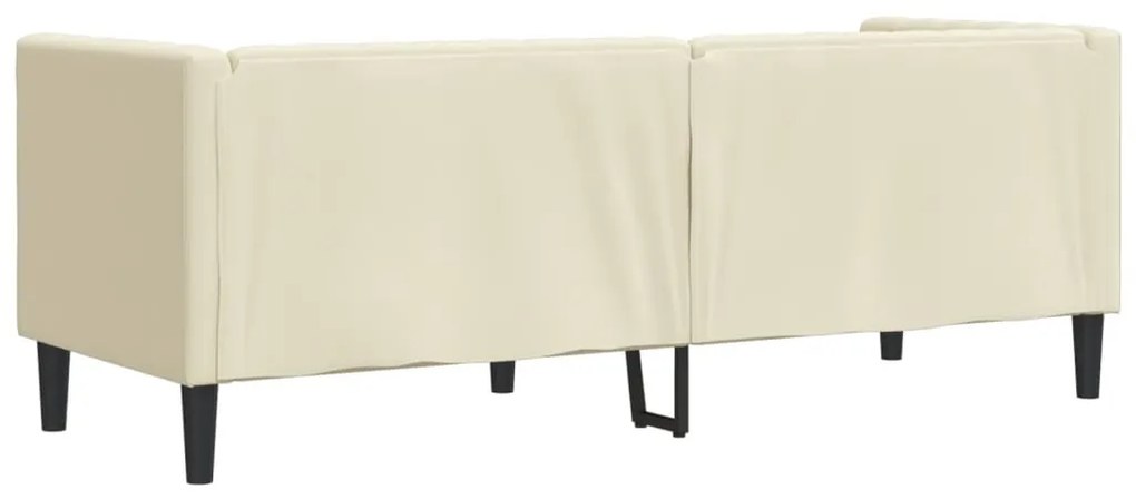 Sofá chesterfield 3 lugares couro artificial creme