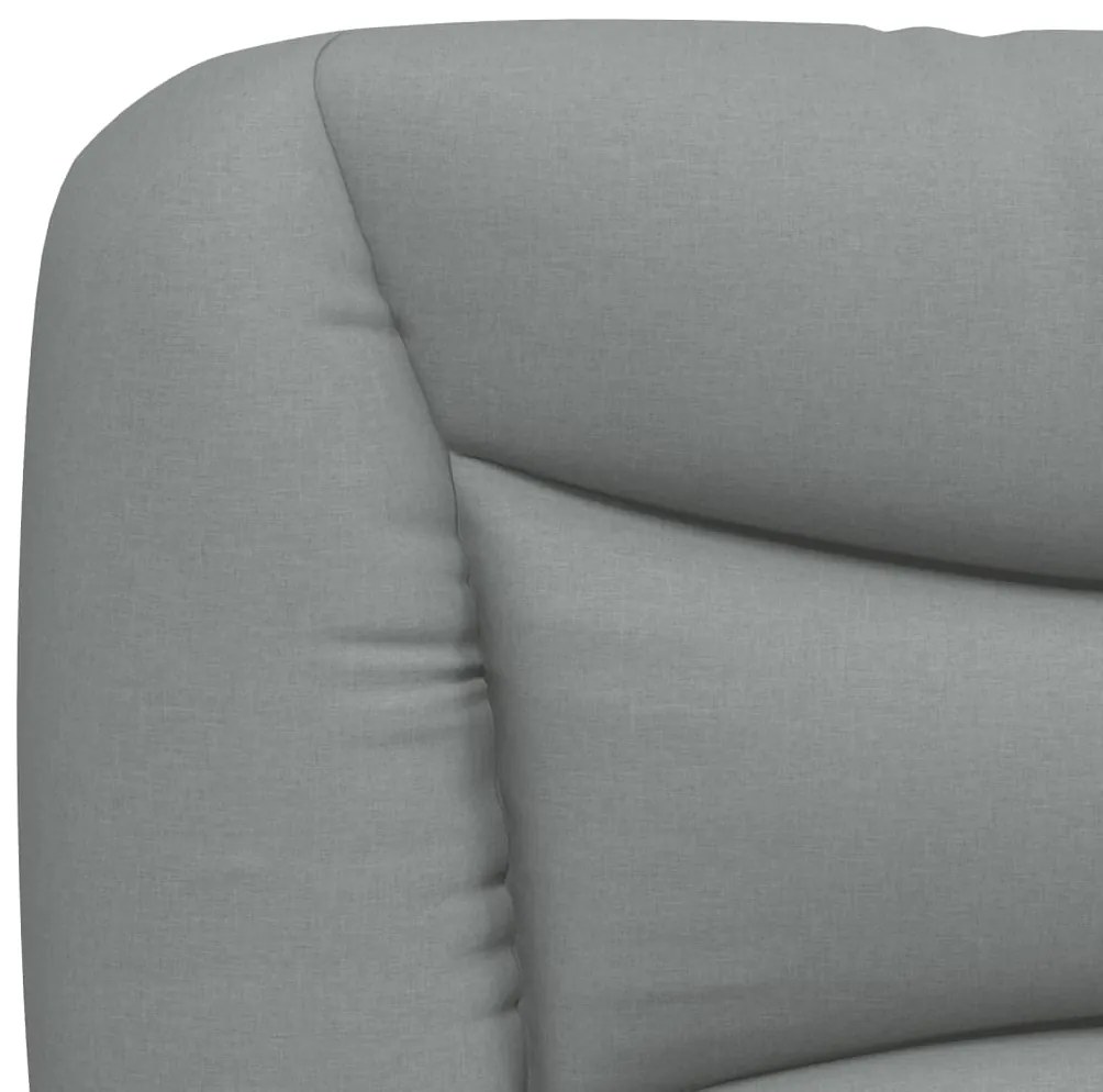 Estrutura de cama sem colchão 140x190 cm tecido cinzento-claro