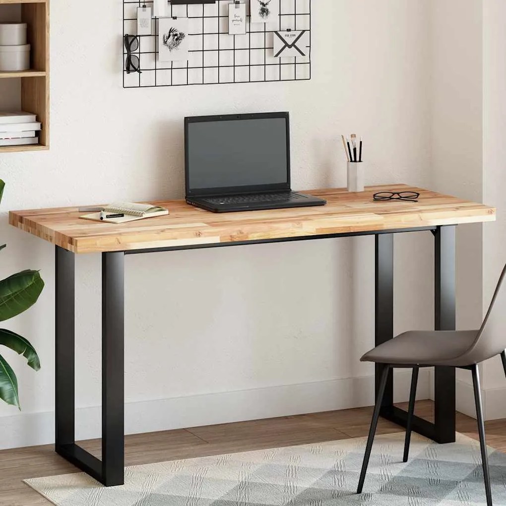 vidaXL Tampo de mesa retangular 140x60x4 cm madeira de acácia maciça