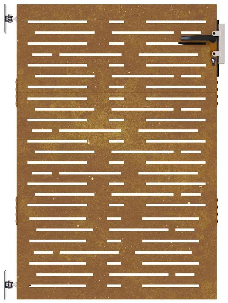 Portão de jardim 85x125 cm aço corten design quadrados