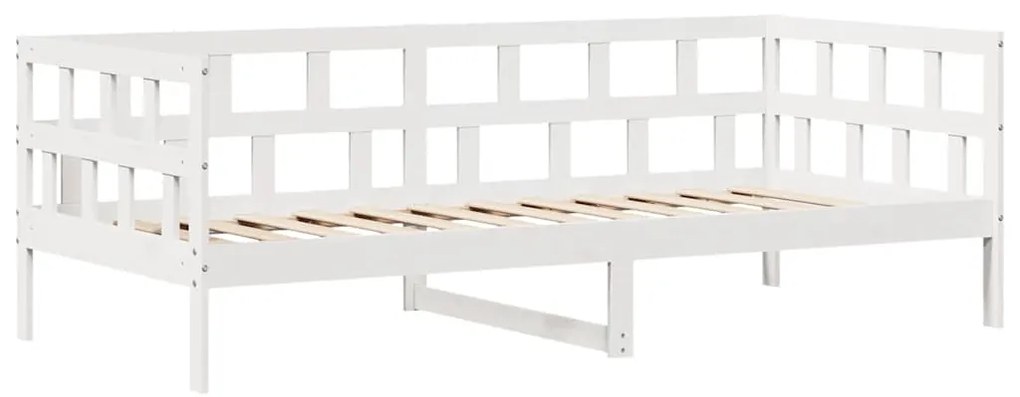 Sofá-cama c/ gavetas 90x190 cm madeira de pinho maciça branco