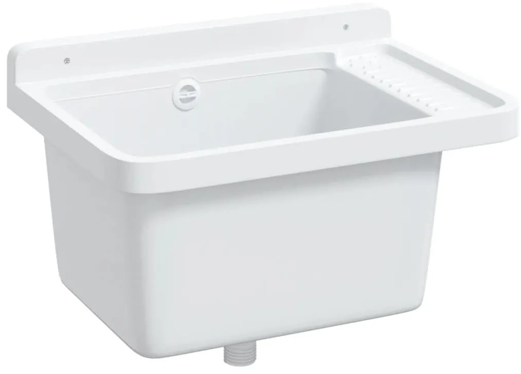 Lavatório de parede 50x35x24 cm resina branco