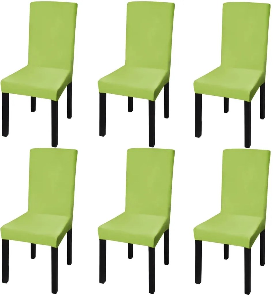 vidaXL Capa extensível para cadeiras, 6 pcs, verde