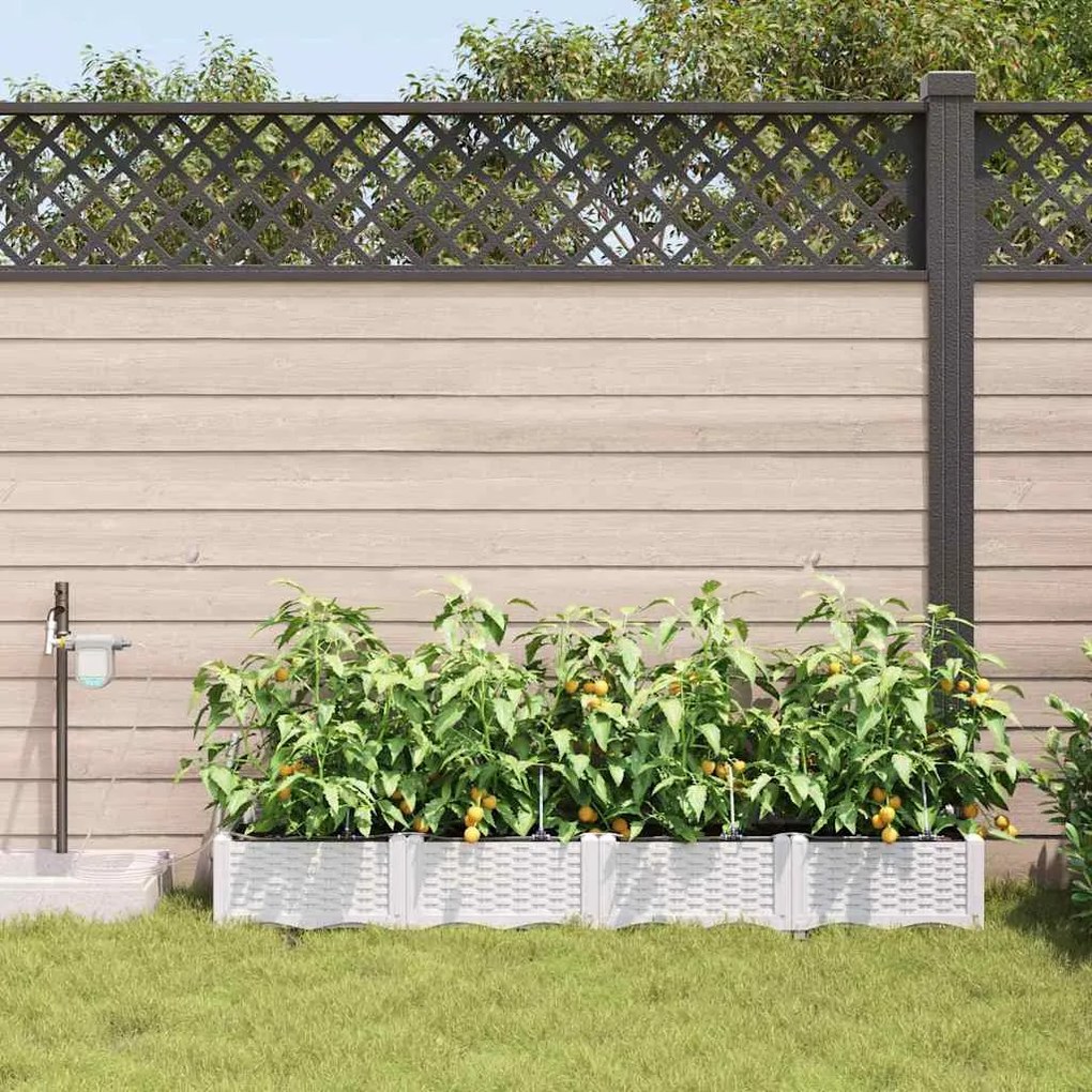 Jardineiras de Jardim 1 pc Branco 160 x 40 x 22 cm Plástico