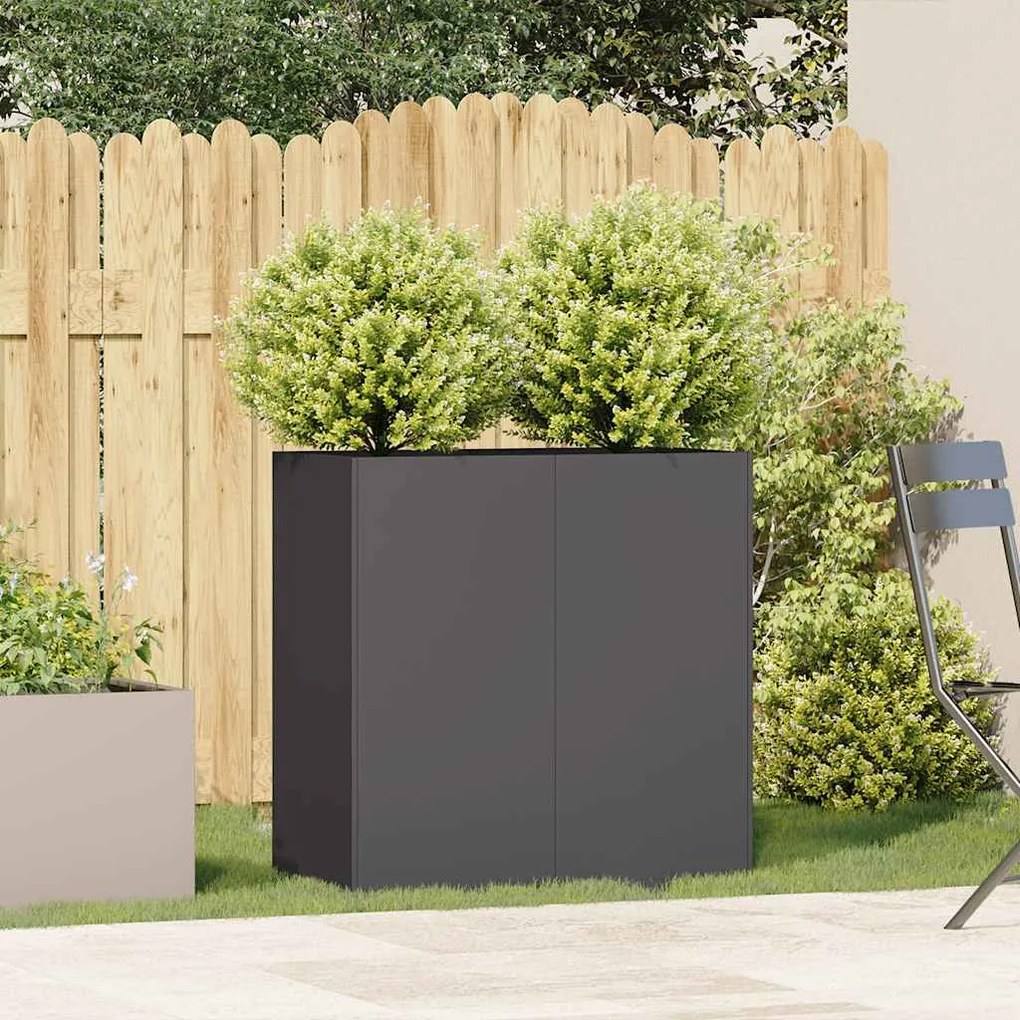 Vaso floreira 80x40x80 cm aço laminado a frio preto