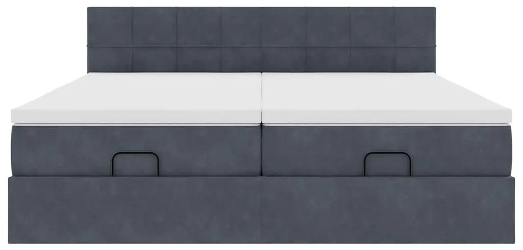 Estrutura cama otomana colchões 180x200 cm cinzento escuro